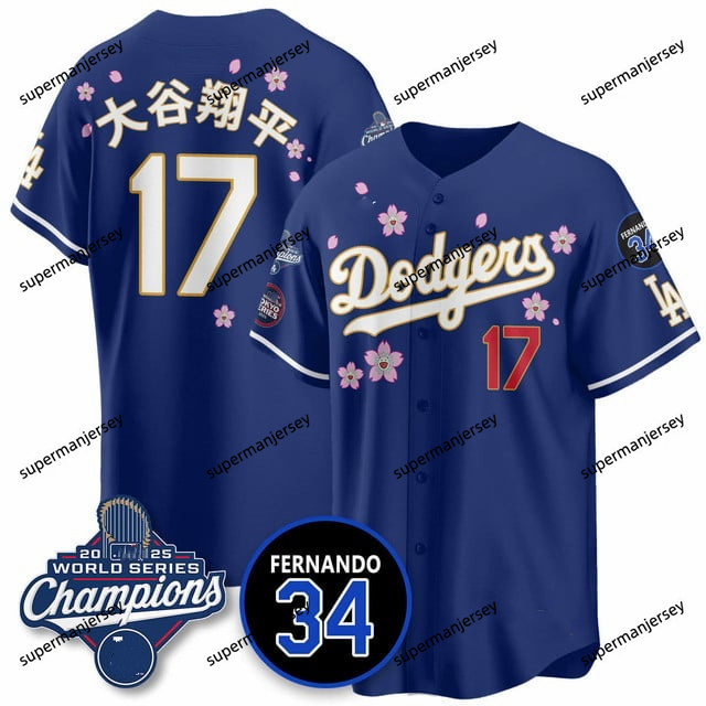 Los Angeles Dodgers 2025 World Series Champions   Jersey - All Stitched Shohei Ohtani (Kanji)17