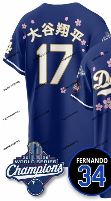 Los Angeles Dodgers 2025 World Series Champions   Jersey - All Stitched Shohei Ohtani (Kanji)17_副本