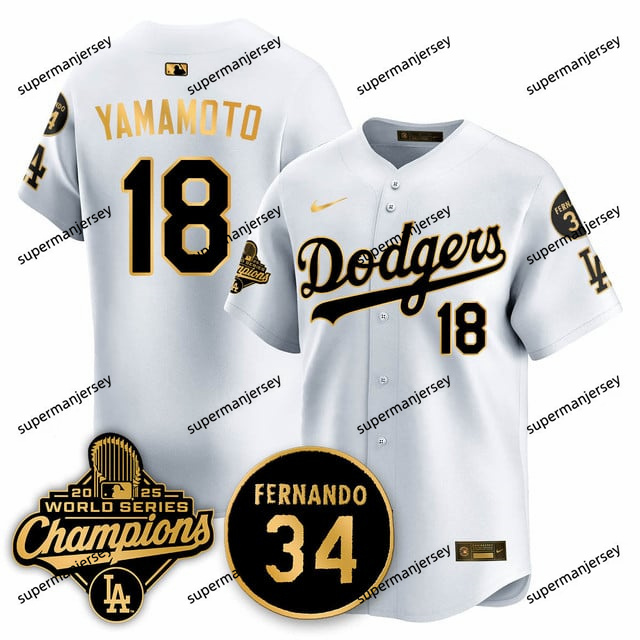 Los Angeles Dodgers 2025 World Series Champions   Jersey - All Stitched Yoshinobu  Yamamoto18