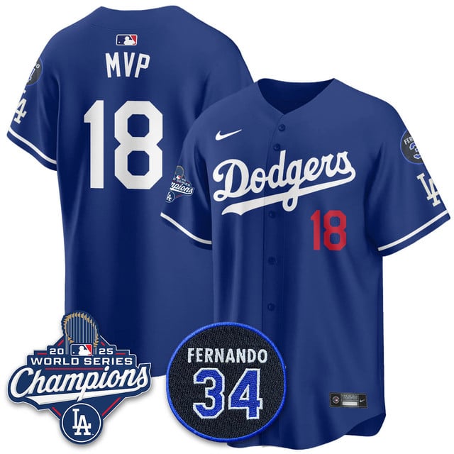 Los Angeles Dodgers 2025 World Series Champions Jersey #18 MVP