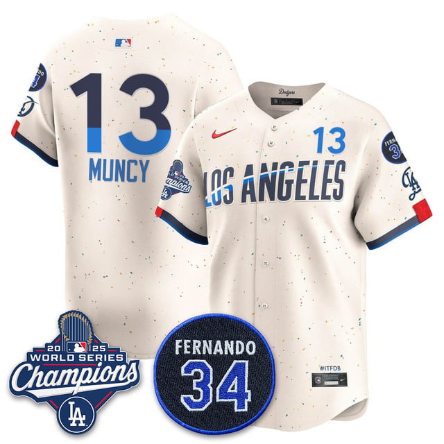 Los Angeles Dodgers 2025 World Series Champions Jersey city connect #13 Max Muncy