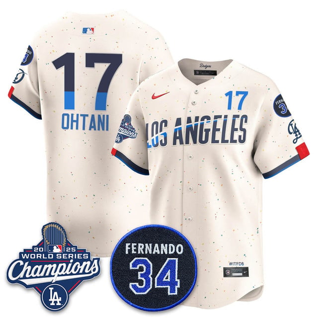 Los Angeles Dodgers 2025 World Series Champions Jersey city connect #17 Shohei Ohtani