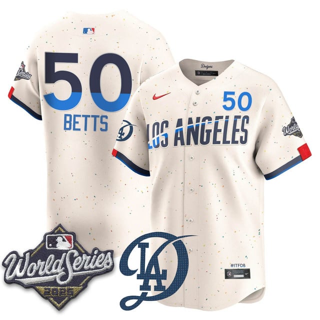 Los Angeles Dodgers 2025 World Series Jersey #50 Mookie Betts