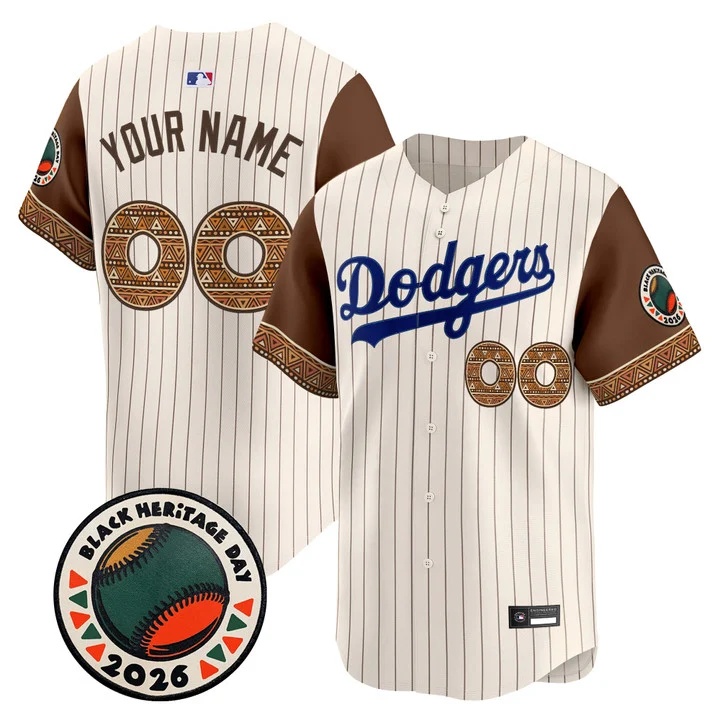 Los Angeles Dodgers 2026 Black Heritage Day Vapor Premier Limited Custom Jersey