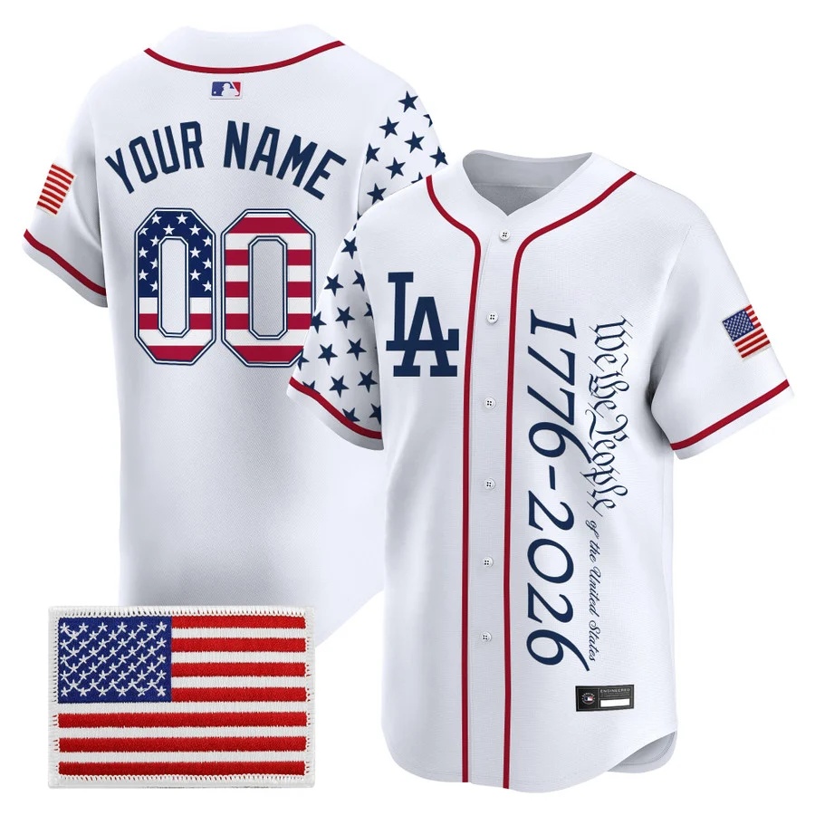 Los Angeles Dodgers America 250 Edition Vapor Premier Limited Custom Jersey V2 WHITE