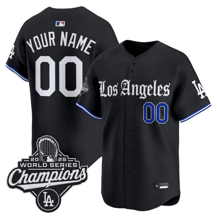 Los Angeles Dodgers Black Gothic Custom Jersey