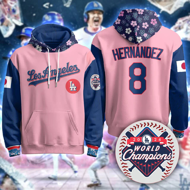 Los Angeles Dodgers Japanese Heritage Night Hoodie CHERRY BLOSSOM #8 KIKE HERNANDEZ.webp
