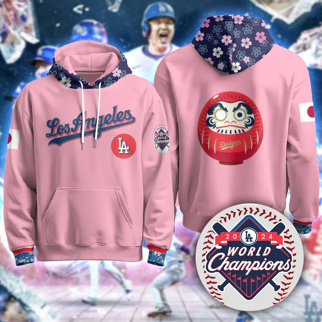 Los Angeles Dodgers Japanese Heritage Night Hoodie PINK.webp
