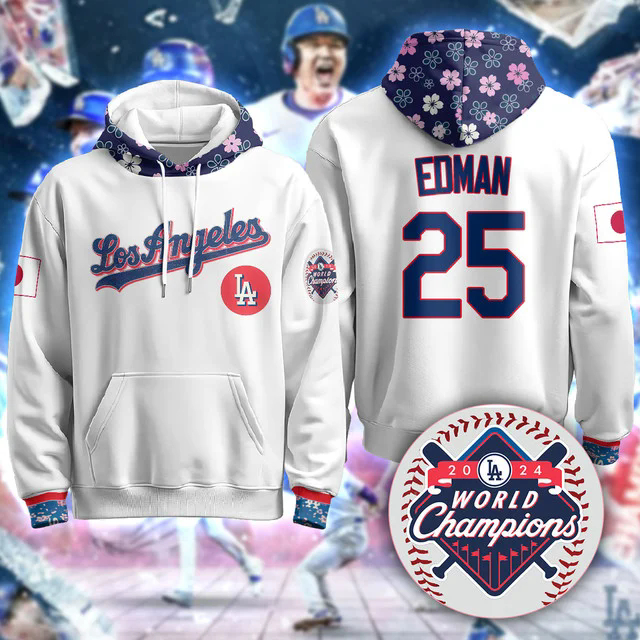 Los Angeles Dodgers Japanese Heritage Night Hoodie WHITE #25 TOMMY EDMAN.webp