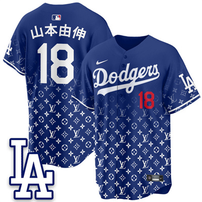 Los Angeles Dodgers Luxury Jersey blue #18 Yoshinobu Yamamoto (kanji)