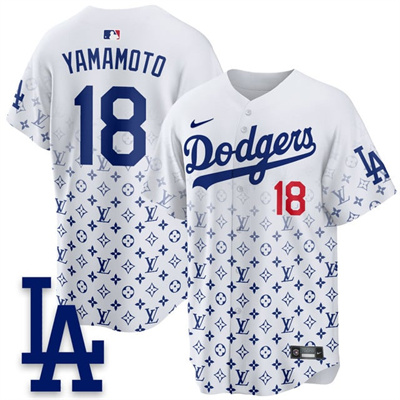 Los Angeles Dodgers Luxury Jersey white #18 Yoshinobu Yamamoto