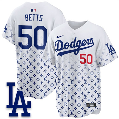 Los Angeles Dodgers Luxury Jersey white #50 Mookie Betts