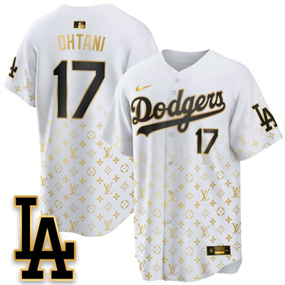 Los Angeles Dodgers Luxury Jersey white gold #17 Shohei Ohtani
