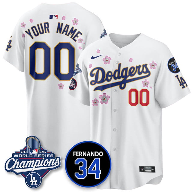 Los Angeles Dodgers Tokyo 2025 World Series Champions Custom Jersey