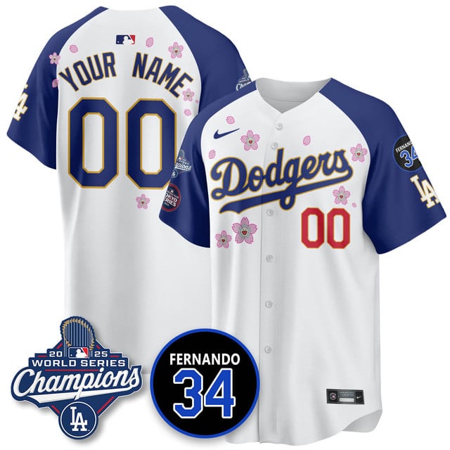 Los Angeles Dodgers Tokyo 2025 World Series Champions Custom Jersey alternate