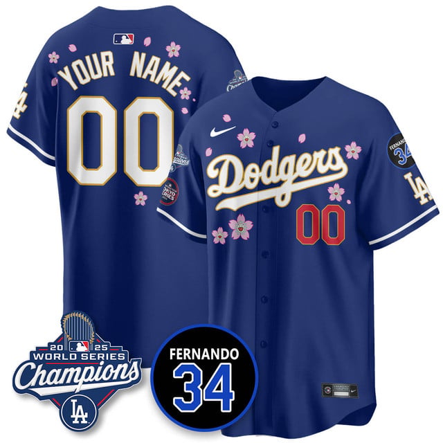 Los Angeles Dodgers Tokyo 2025 World Series Champions Custom Jersey royal