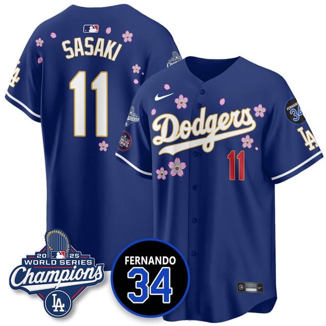 Los Angeles Dodgers Tokyo 2025 World Series Champions Jersey #11 Roki Sasaki