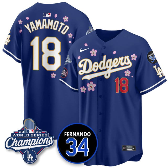 Los Angeles Dodgers Tokyo 2025 World Series Champions Jersey #18 Yoshinobu Yamamoto