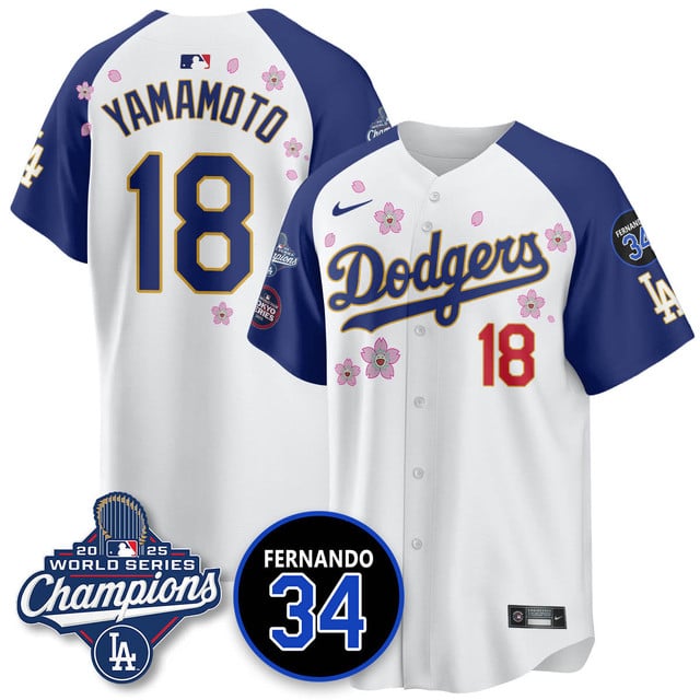 Los Angeles Dodgers Tokyo 2025 World Series Champions Jersey alternate #18 Yoshinobu Yamamoto