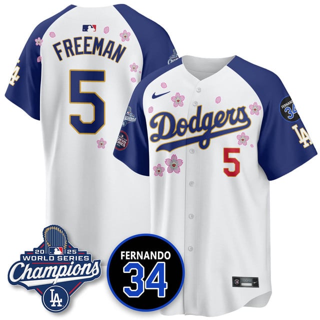 Los Angeles Dodgers Tokyo 2025 World Series Champions Jersey alternate #5 Freddie Freeman