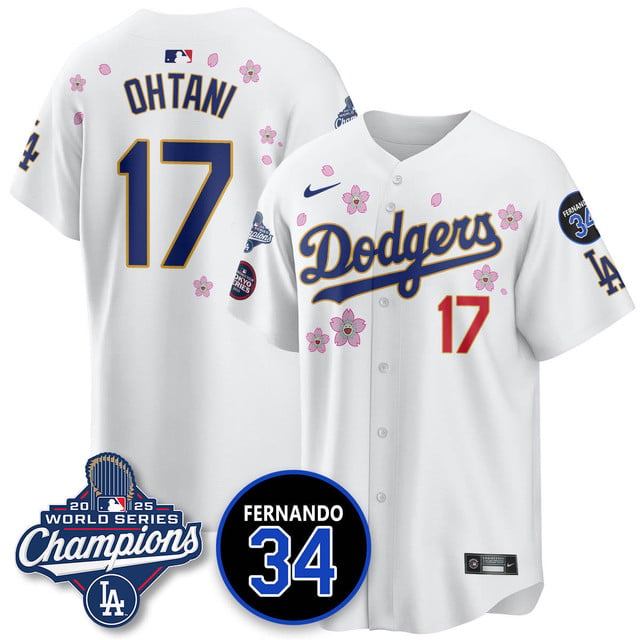 Los Angeles Dodgers Tokyo 2025 World Series Champions Jersey white #17 Shohei Ohtani