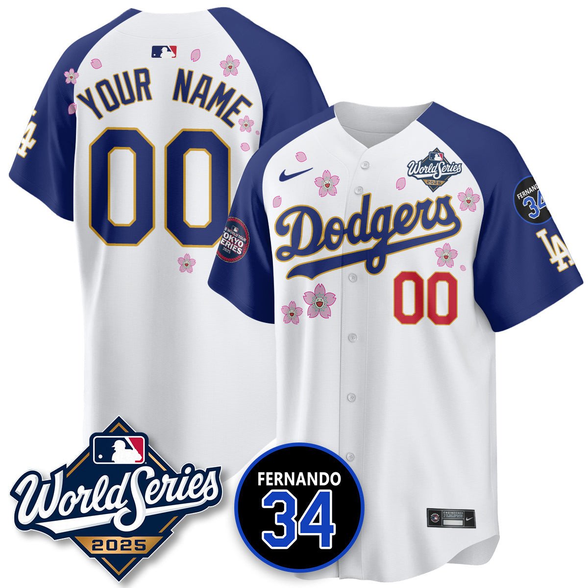 Los Angeles Dodgers Tokyo Series 2025 NL Champions Custom Jersey alternate