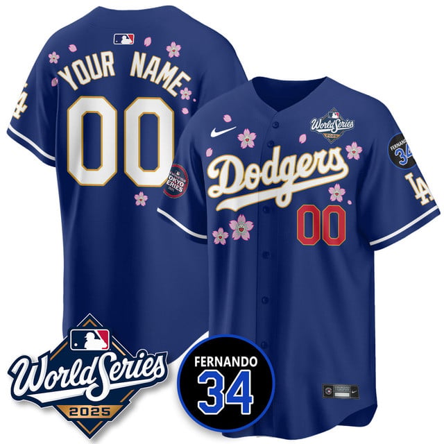 Los Angeles Dodgers Tokyo Series 2025 NL Champions Custom Jersey royal