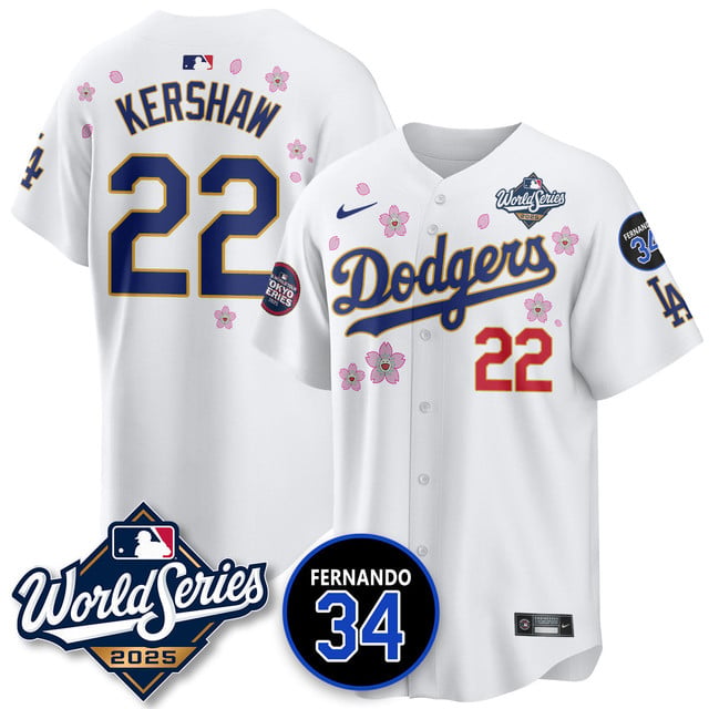 Los Angeles Dodgers Tokyo Series 2025 NL Champions Jersey #22 Clayton Kershaw