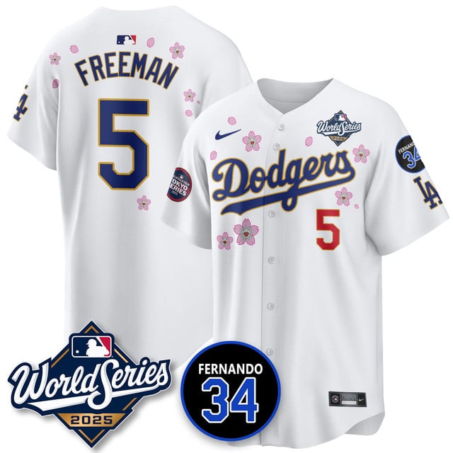 Los Angeles Dodgers Tokyo Series 2025 NL Champions Jersey #5 Freddie Freeman