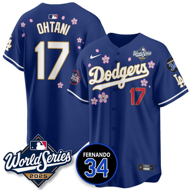 Los Angeles Dodgers Tokyo Series 2025 NL Champions Jersey royal #17 Shohei Ohtani