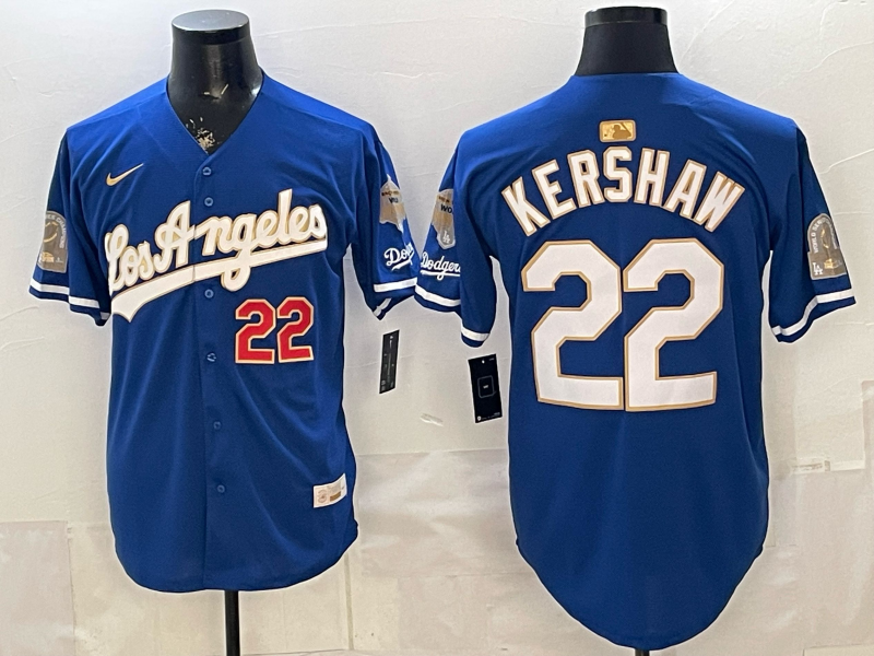 Los Angeles Dodgers blue #22 Kershaw 