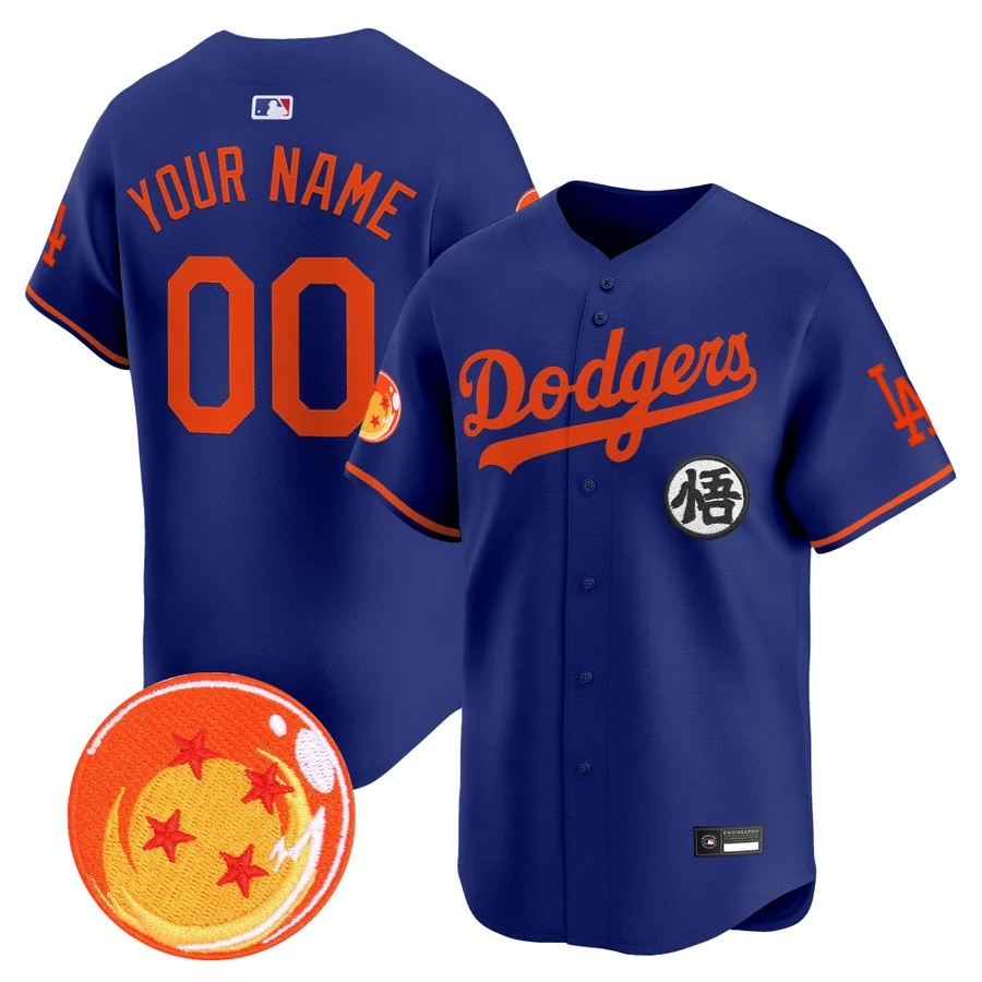 Los Angeles Dodgers x Dragon Ball Vapor Premier Limited Custom Jersey royal