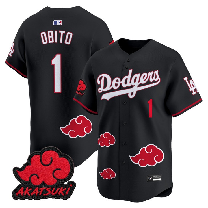 Los Angeles Dodgers x Naruto Akatsuki Edition Vapor Premier Limited Jersey #1 OBITO