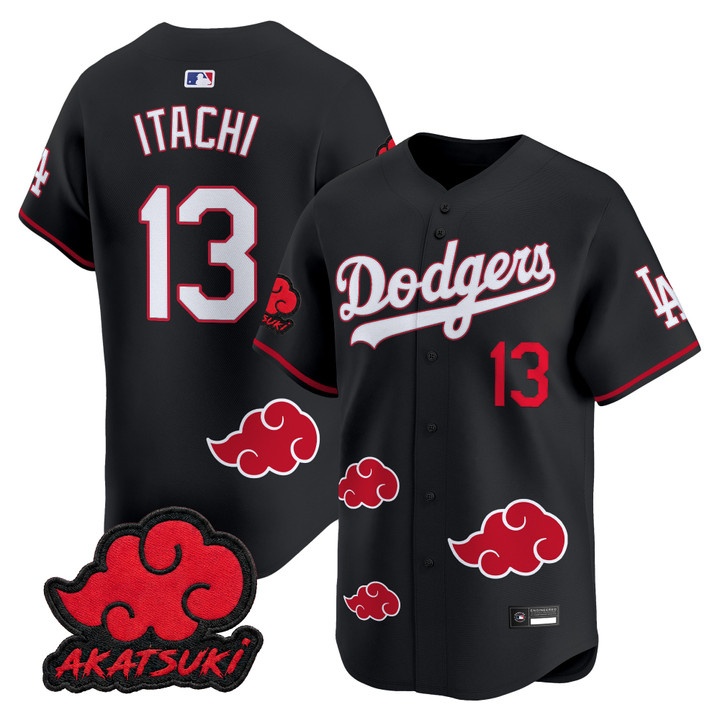 Los Angeles Dodgers x Naruto Akatsuki Edition Vapor Premier Limited Jersey #13 UCHIHA ITACHI