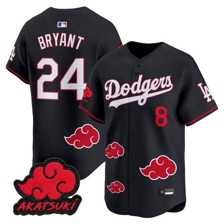 Los Angeles Dodgers x Naruto Akatsuki Edition Vapor Premier Limited Jersey #24 KOBE BRYANT