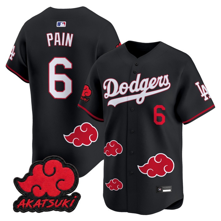 Los Angeles Dodgers x Naruto Akatsuki Edition Vapor Premier Limited Jersey #6 PAIN