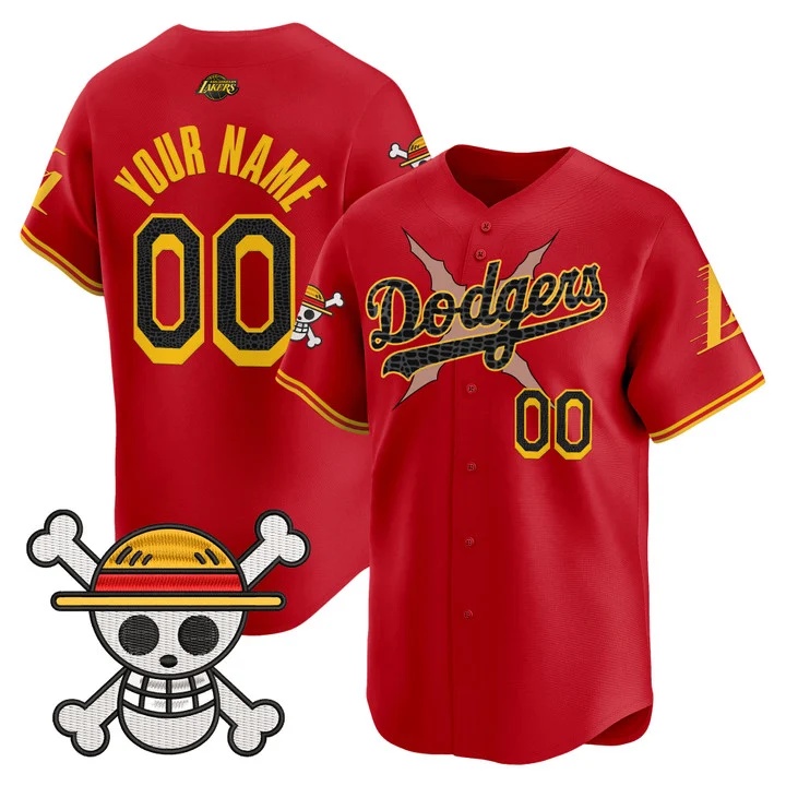 Los Angeles Dodgers x One Piece x Mamba Vapor Premier Limited Custom Jersey RED