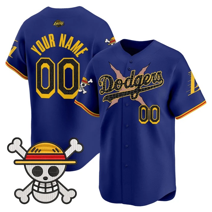 Los Angeles Dodgers x One Piece x Mamba Vapor Premier Limited Custom Jersey ROYAL