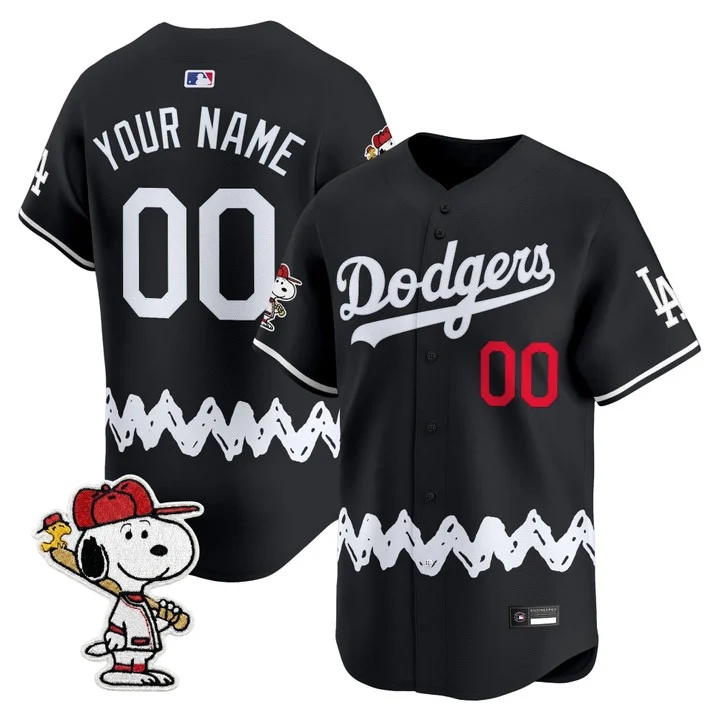 Los Angeles Dodgers x Peanuts Vapor Premier Limited Custom Jersey BLACK