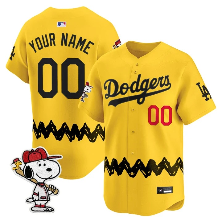 Los Angeles Dodgers x Peanuts Vapor Premier Limited Custom Jersey GOLD