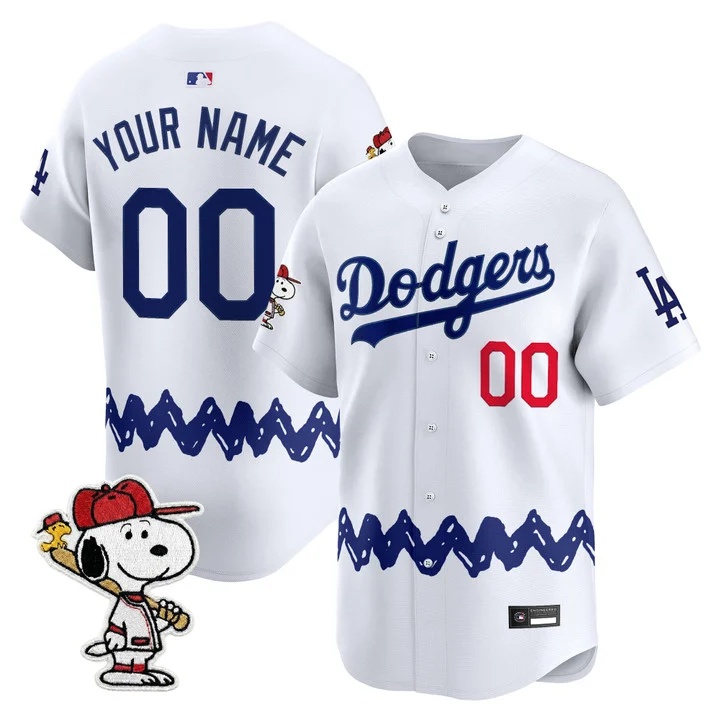 Los Angeles Dodgers x Peanuts Vapor Premier Limited Custom Jersey WHITE