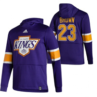 Los Angeles Kings #23 Dustin Brown Adidas Reverse Retro Pullover Hoodie Purple