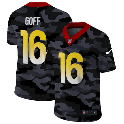 Los Angeles Rams #16 Jared Goff Men's Nike 2020 Black CAMO Vapor Untouchable Limited Stitched NFL Jersey