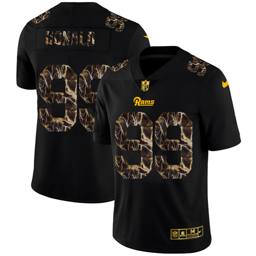 Los Angeles Rams #99 Aaron Donald Men's Black Nike Flocked Lightning Vapor Limited NFL Jersey