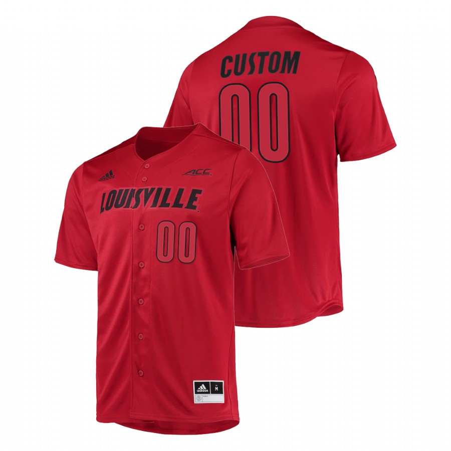 Louisville Cardinals Custom Men Red College Baseball Button-Up Jersey