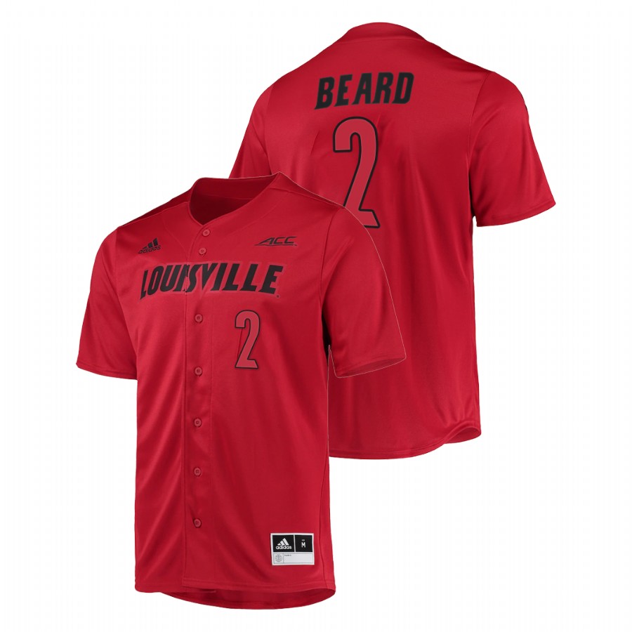 Louisville Cardinals Logan Beard Men Red College Baseball Button-Up Jersey
