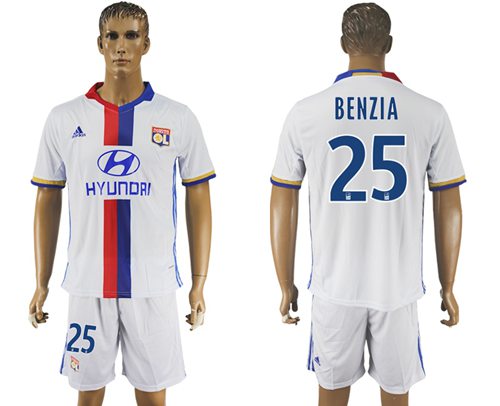 Lyon #25 Benzia Home Soccer Club Jersey