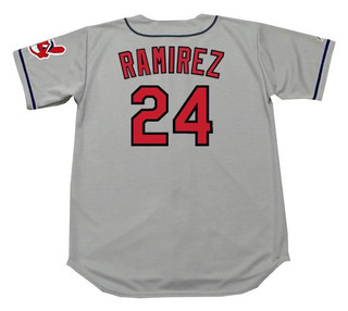 MANNY RAMIREZ Cleveland Indians 1997 Away Majestic Baseball Throwback Jersey