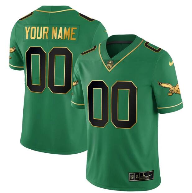 MEN'S?CUSTOM PHILADELPHIA?EAGLES?NIKE?STITCHED?BLACK KELLY JERSEY