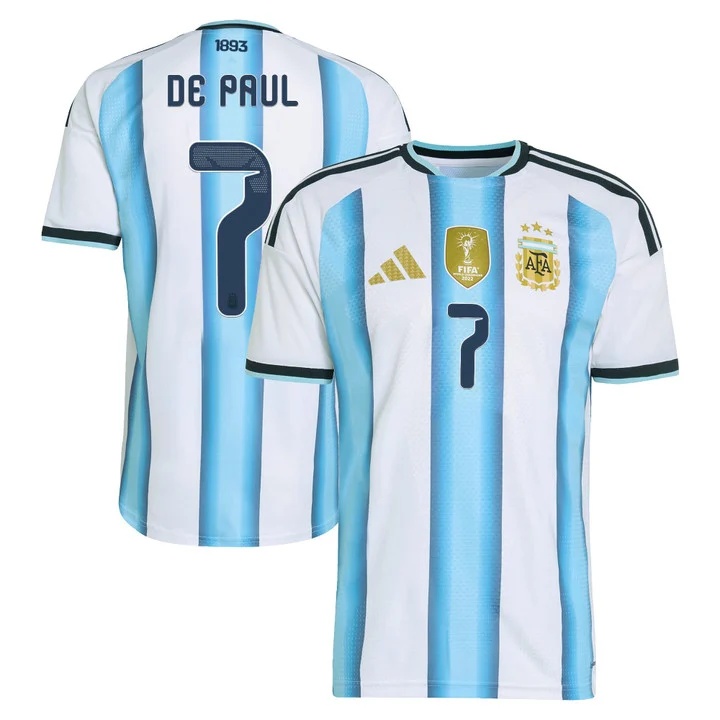 MEN'S ARGENTINA 2026 NATIONAL TEAM JERSEY HOME#7 RODRIGO DE PAUL